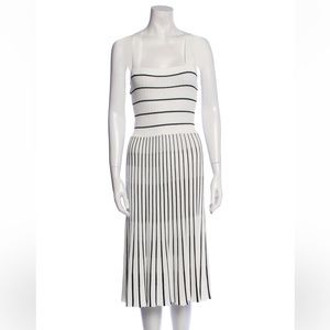 Alexis black and white striped midi dress